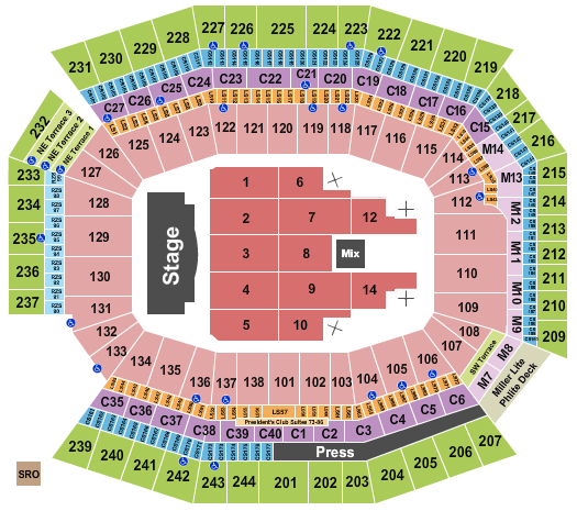 Lincoln Financial Field Bruno Mars Seating Chart